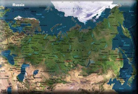 Landkort Rusland